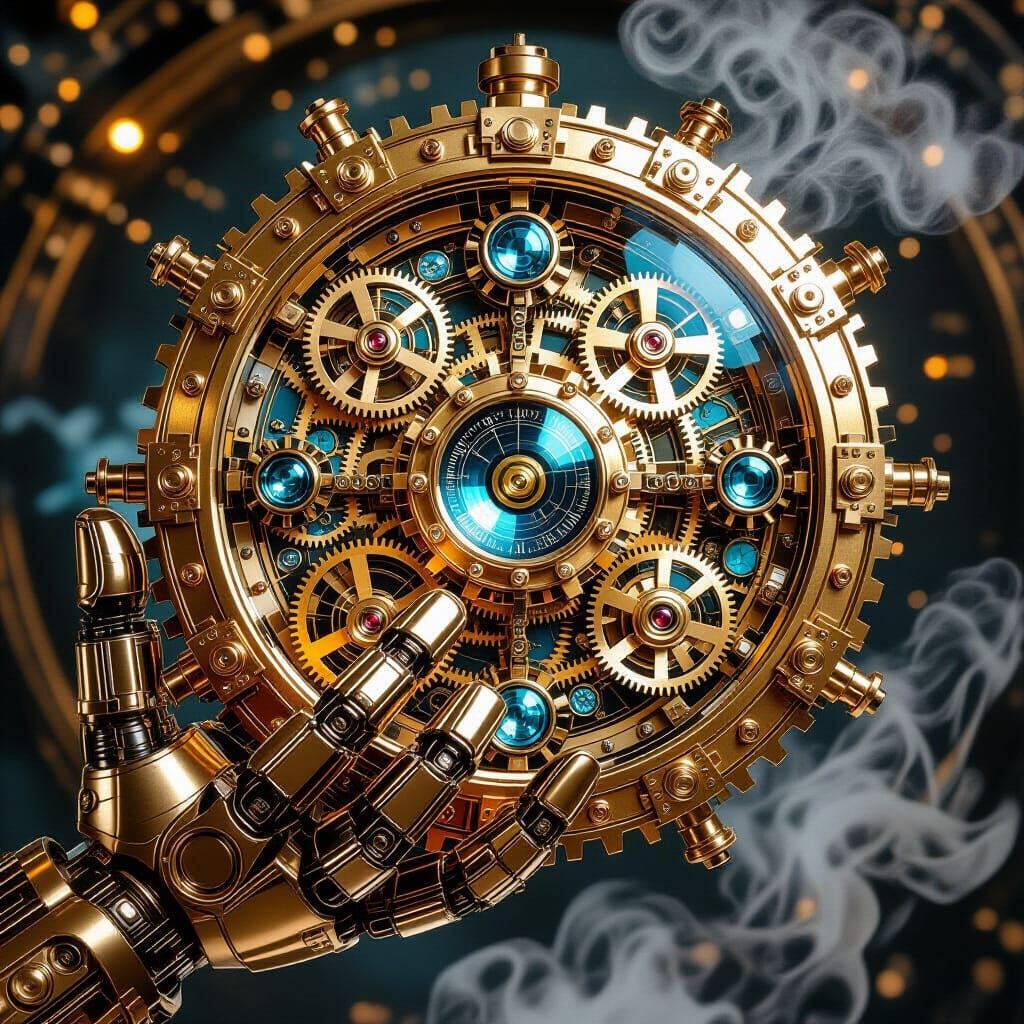 Steampunk Kaleidoscope with Clockwork Mechanisms