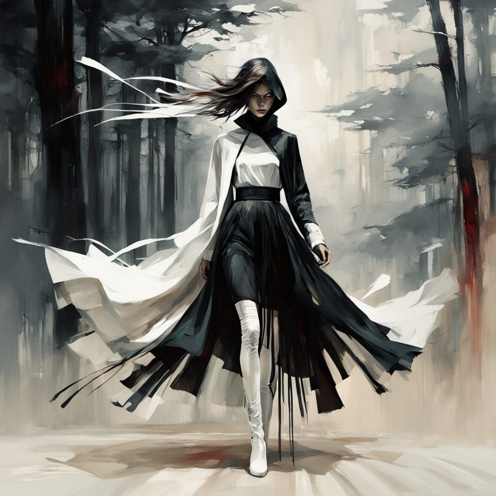 Romantic Android Figure in Hyper-Realistic Wilderness Scene