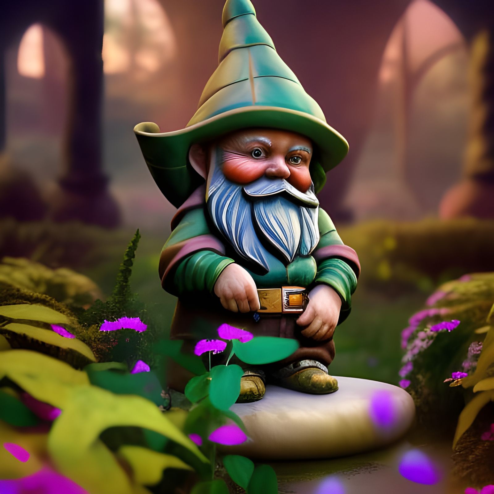 Detailed Garden Gnome Statue Concept Art