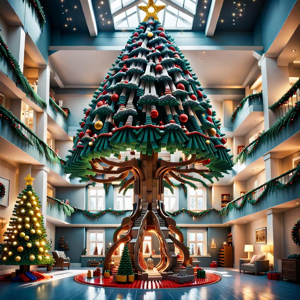 Whimsical Lego Tree of Life Christmas Ornament