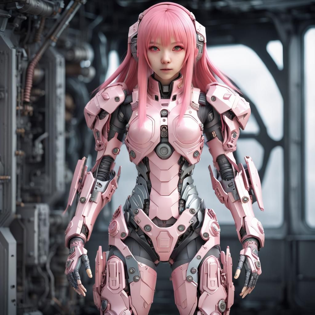 Anime Girl in Futuristic Combat Suit