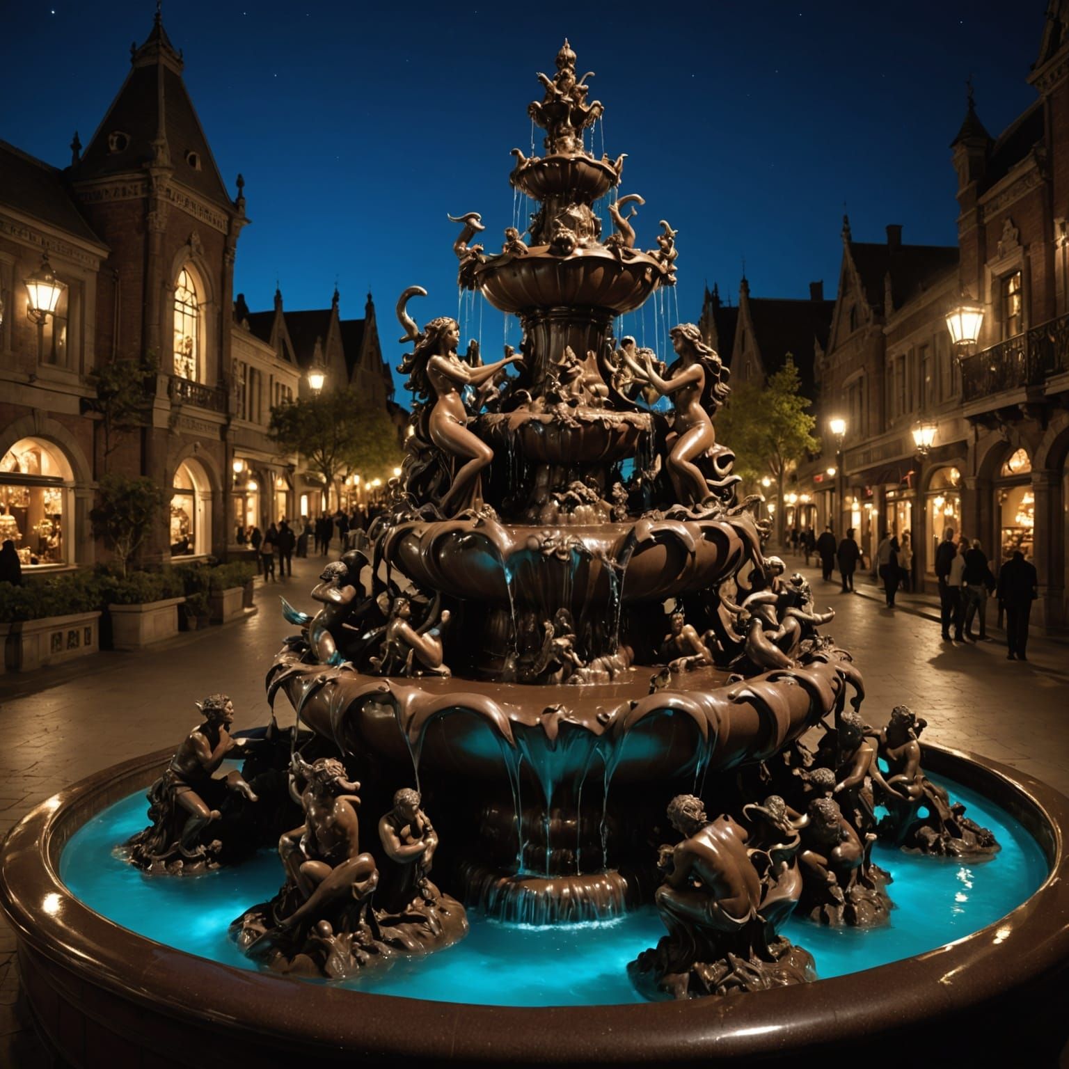 Chocolate Fountain in Pre-Raphaelite Style