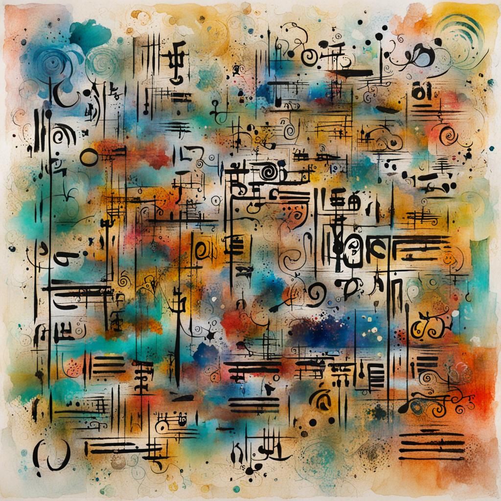 Whimsical Asemic Symbolic Prayer in Typography