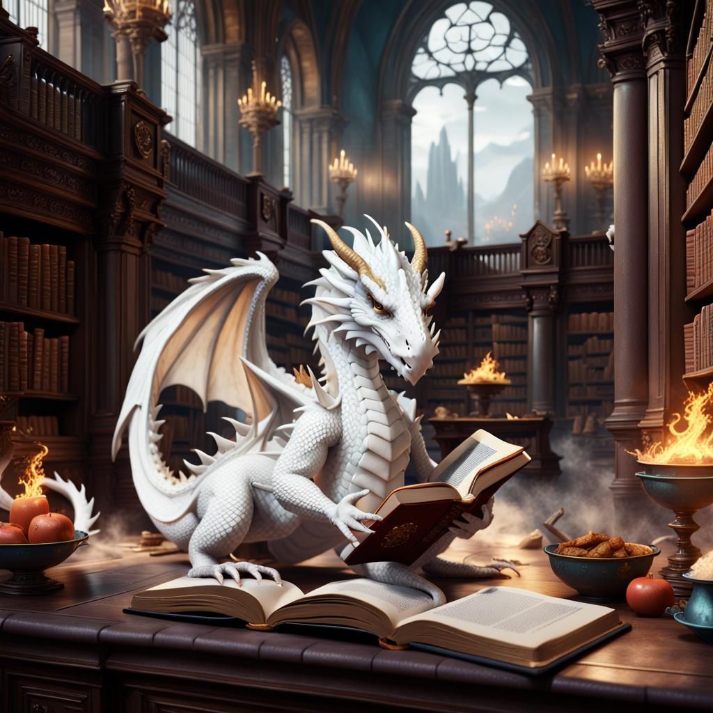 White Dragon Reads Cookbook in Grand Library