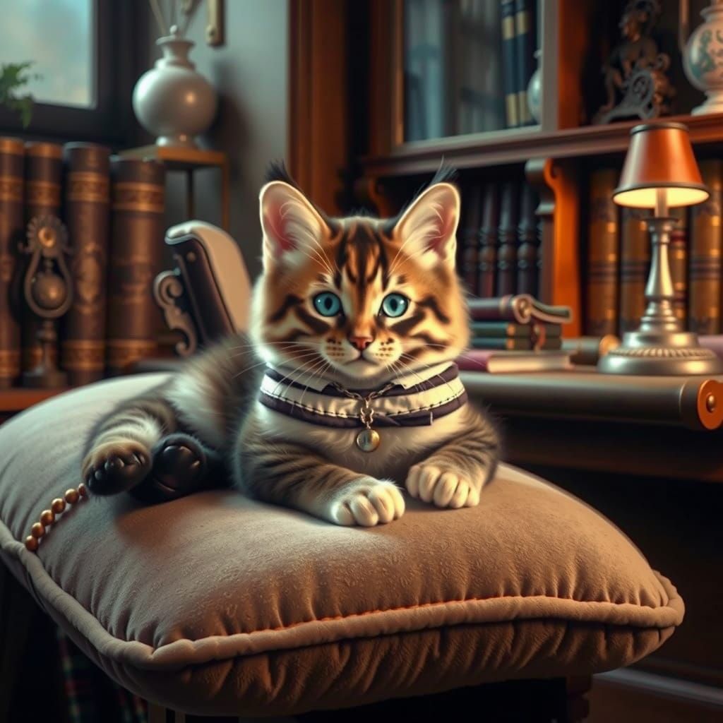 Refined Victorian Cat Gentleman in London Townhouse