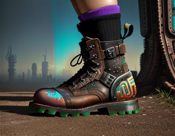 Ironpunk Boots in Hyperrealistic Style