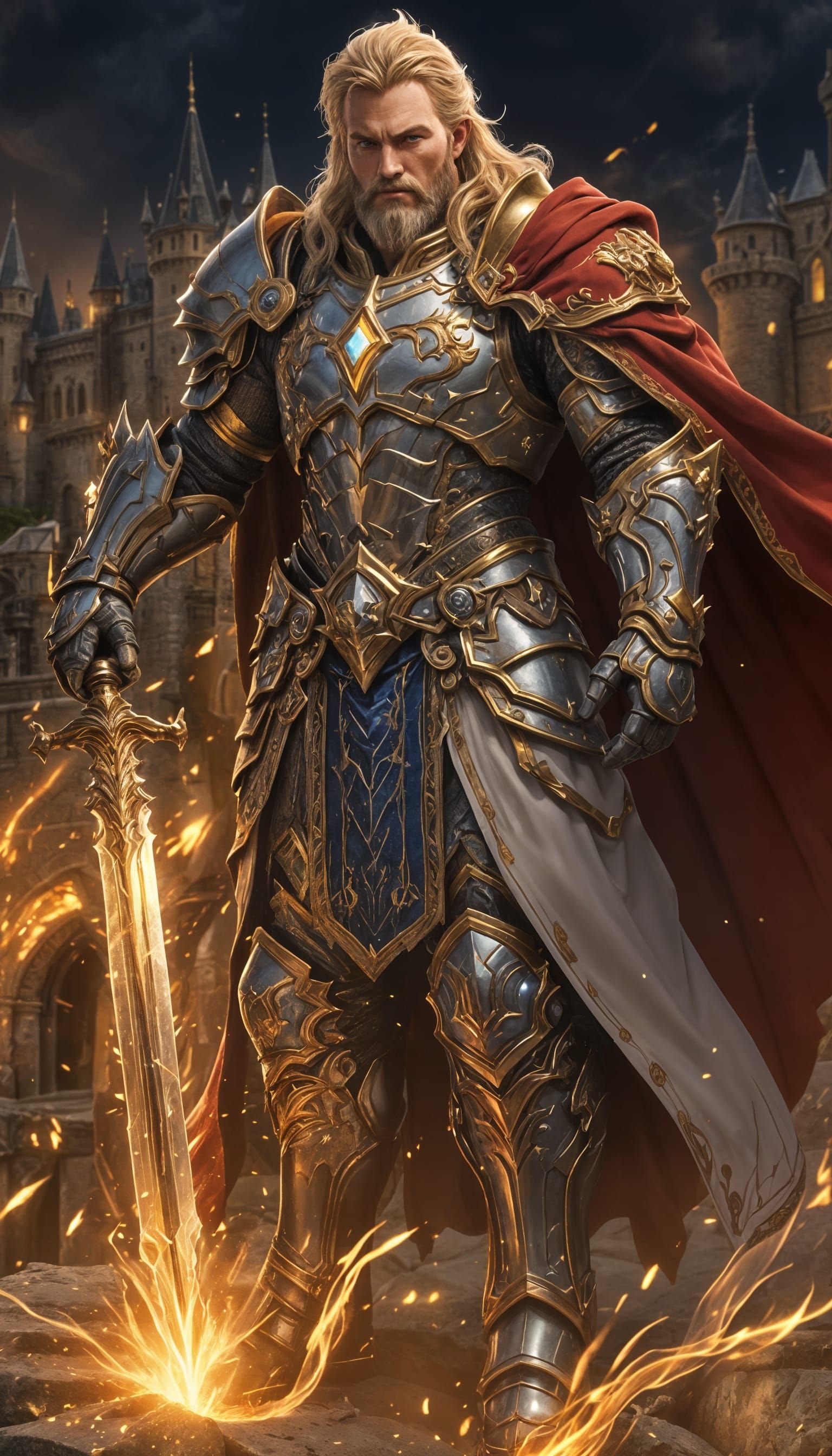 Paladin King of Valthorne in Warcraft Style