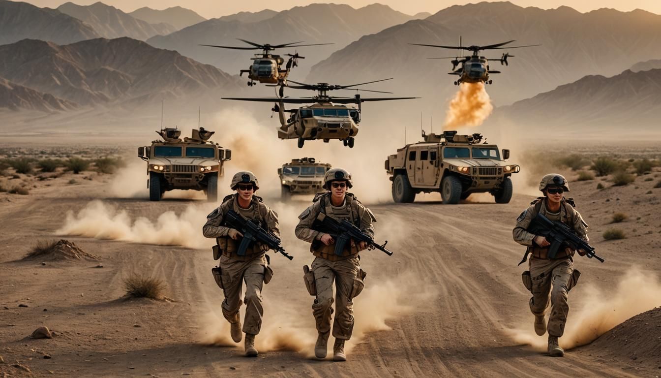 Hyper-Realistic Military Photo: Marine in Afghanistan