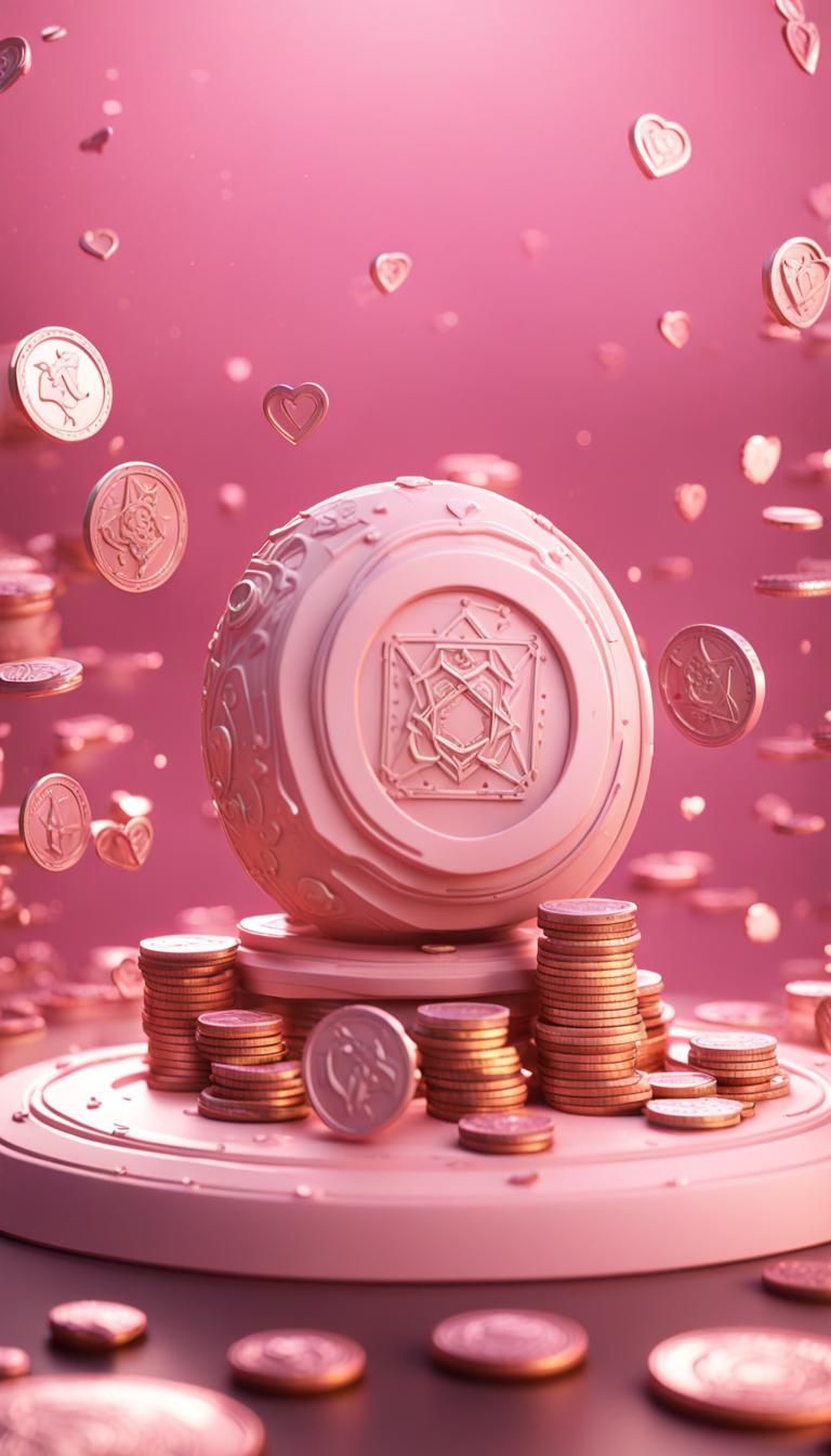 Horoscope Theme with Coins and Hearts in 3D