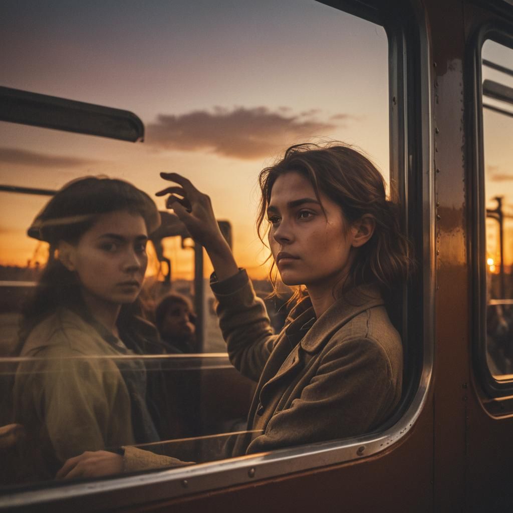 Sunset Train Journey in Cinematic Style
