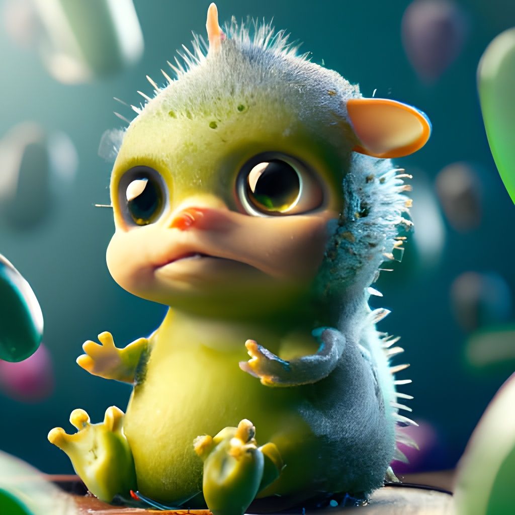 Adorable Chibi Baby Pickle Portrait in Ghibli Style