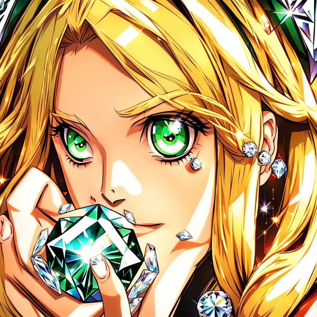 One Piece Anime Girl with Diamond Hair Tips