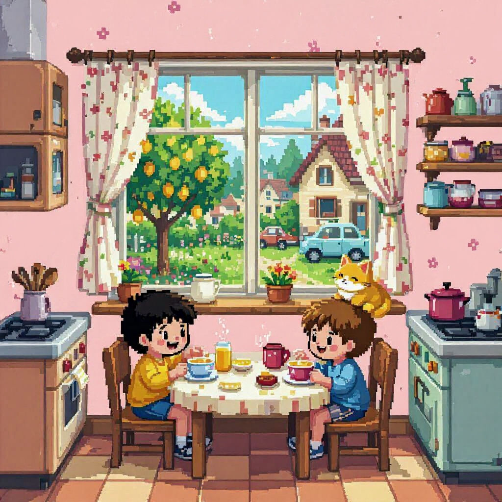 Tiny world, soft palette, cute and beautiful. Kitchen fully ...