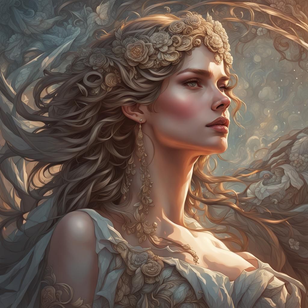 Detailed Outdoor Portrait in Trending Artistic Style