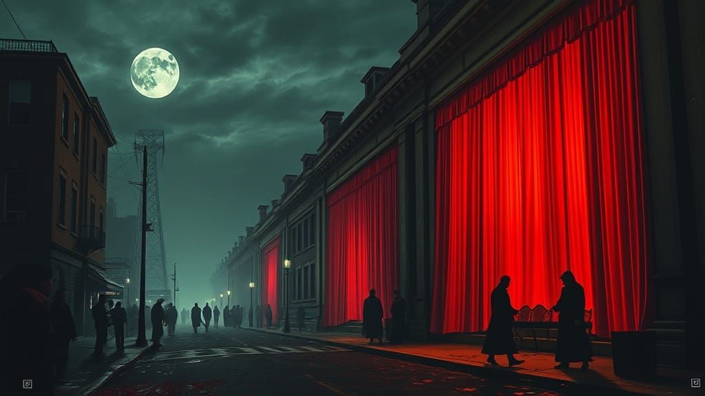 Surreal Cyberpunk Scene of Gothic Cathedral and Phantasmagor...