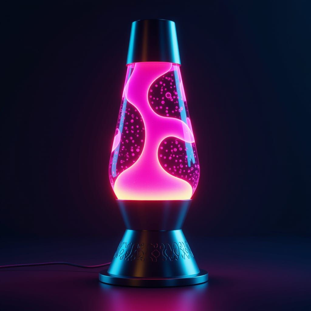 Hyper-realistic Lava Lamp with Neon Pink Lava