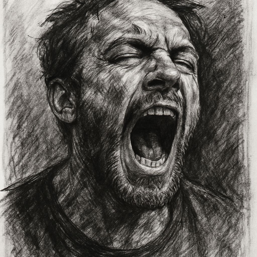 Distressed Figure in Charcoal