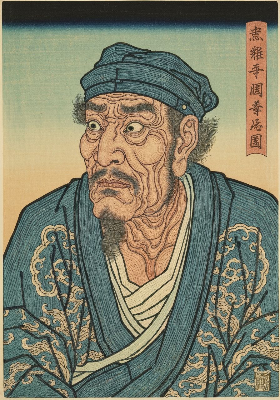 Ukiyo-e Portrait of a Weathered Chinese Sailor