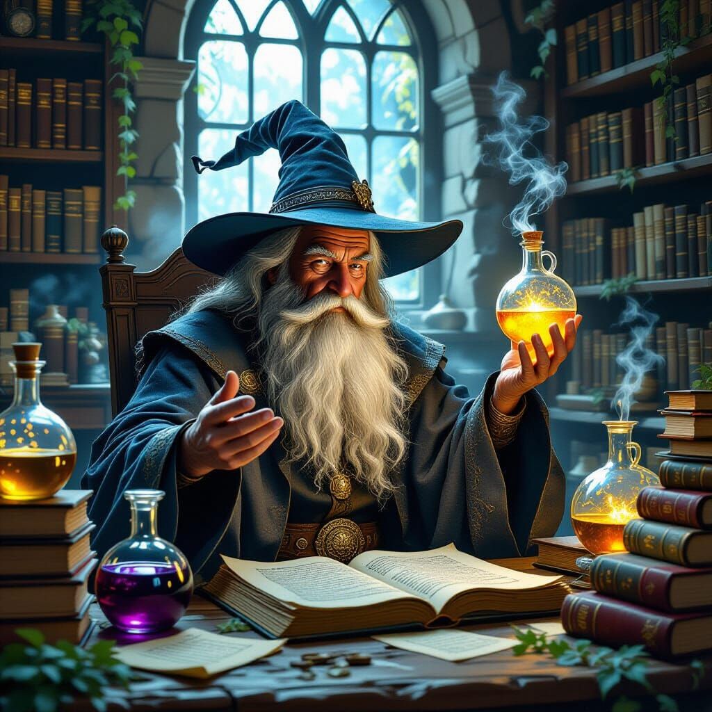 A Wizard in His Cluttered Study