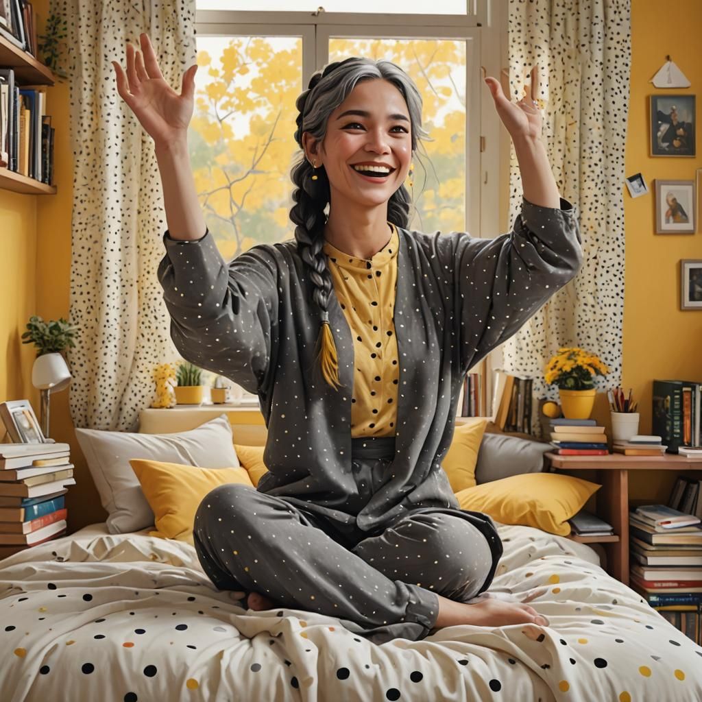 Girl in Bedroom with Books: Fantasy Concept Art