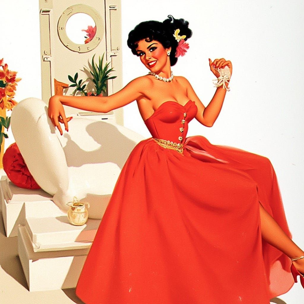 <lora:Classic pinups:1.0>Eartha Kitt portrait