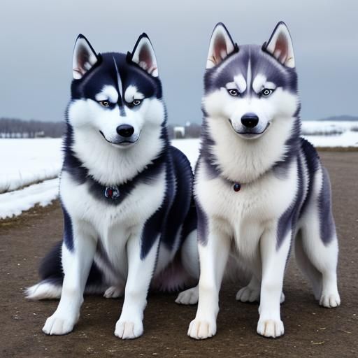 Majestic Siberian Husky in a Winter Landscape