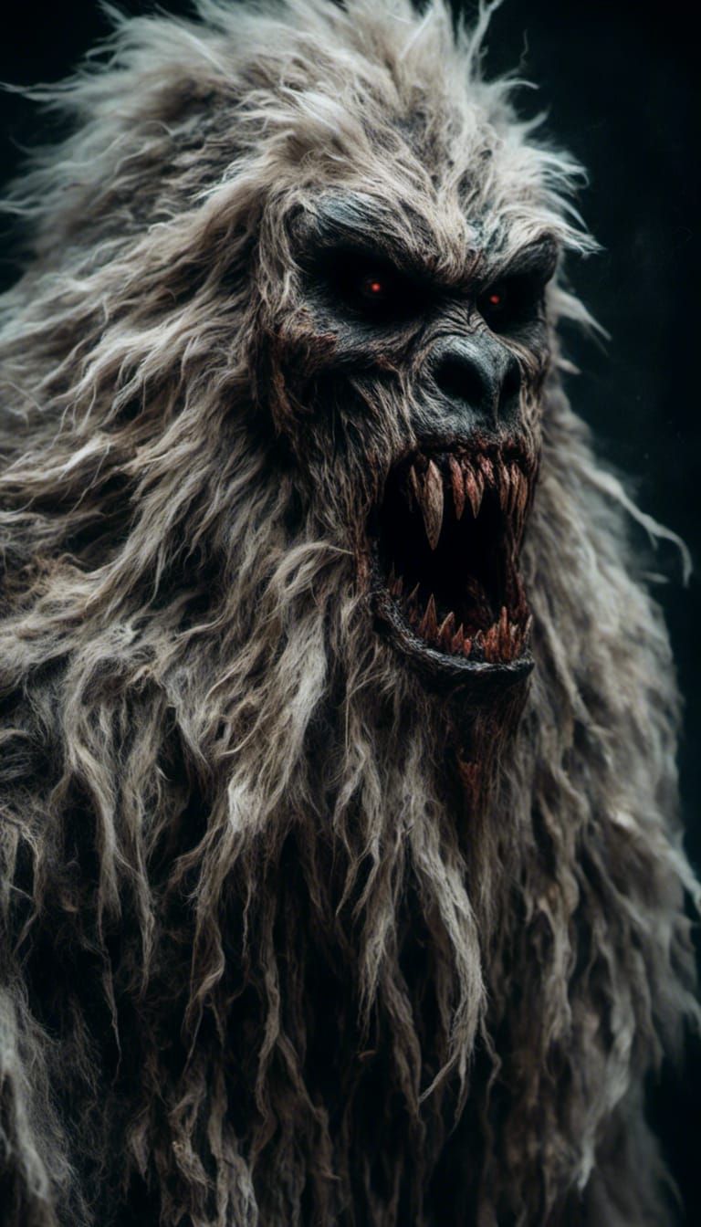Angry Yeti Portrait in Macabre Style