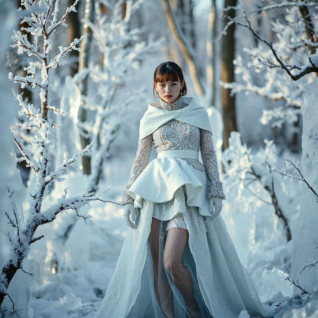 Vogue Model in Crystalline Forest Editorial