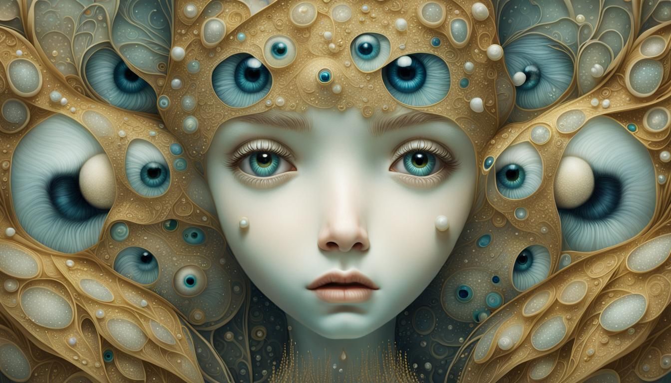 Sad Water Fairy Portrait in Enchanted Forest