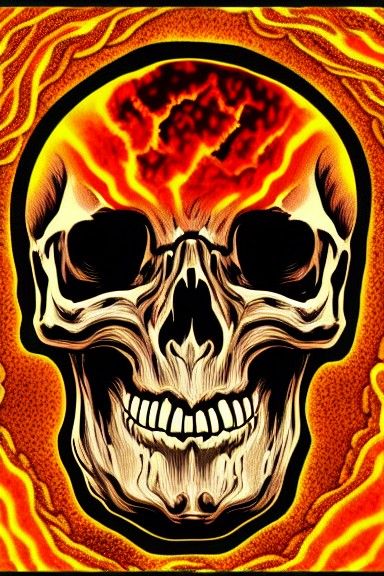 Lava Skull with Dual Universes and Underworld Gates