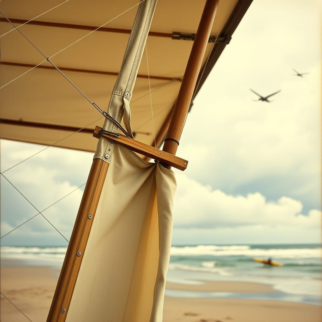 Vintage Wing Detail of the Wright Flyer at Kitty Hawk