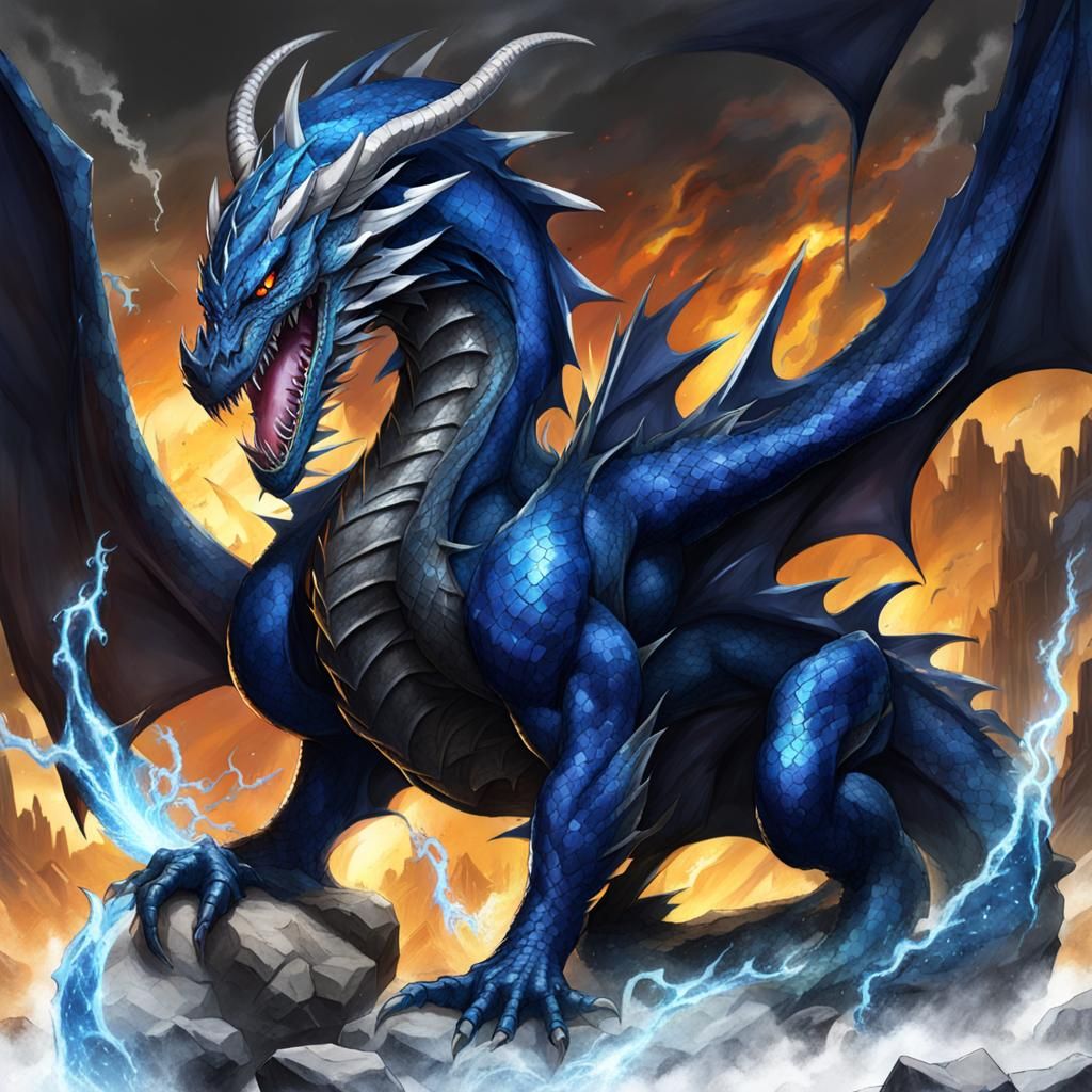 Sapphire Dragon with Venomous Gaze