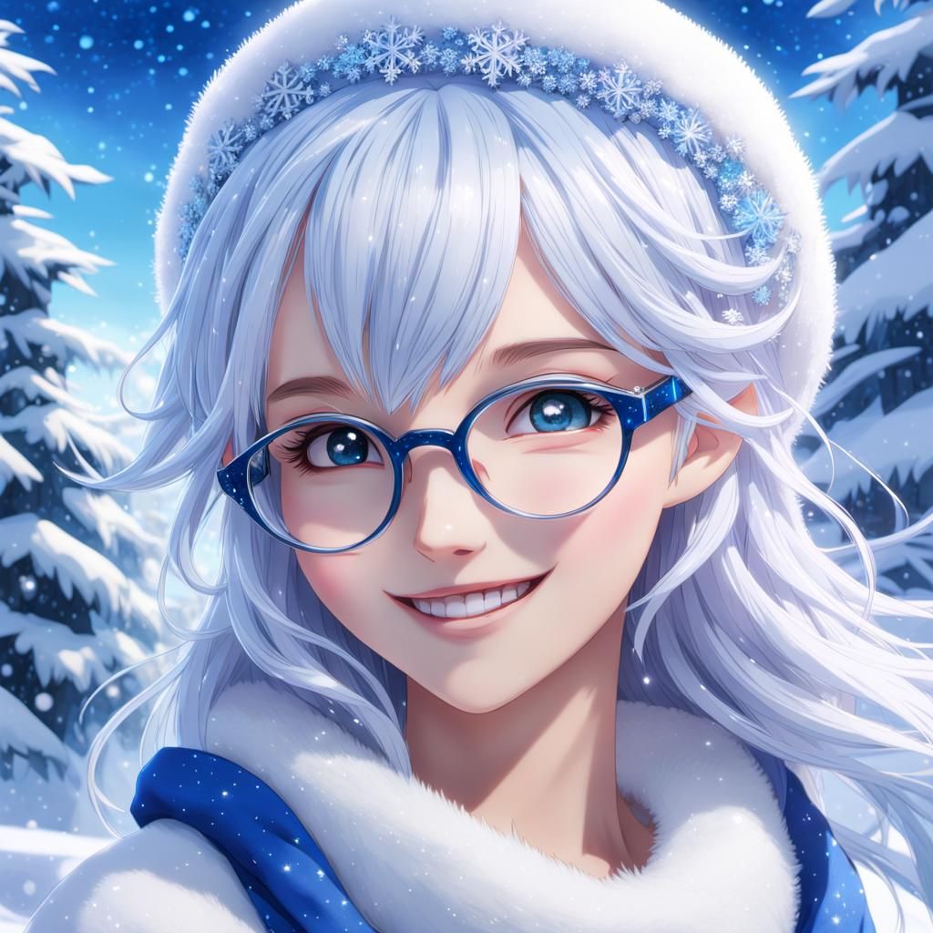 Whimsical Winter Anime Snow Maiden