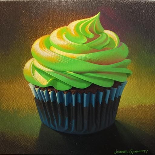 A radioactive glowstick cupcake