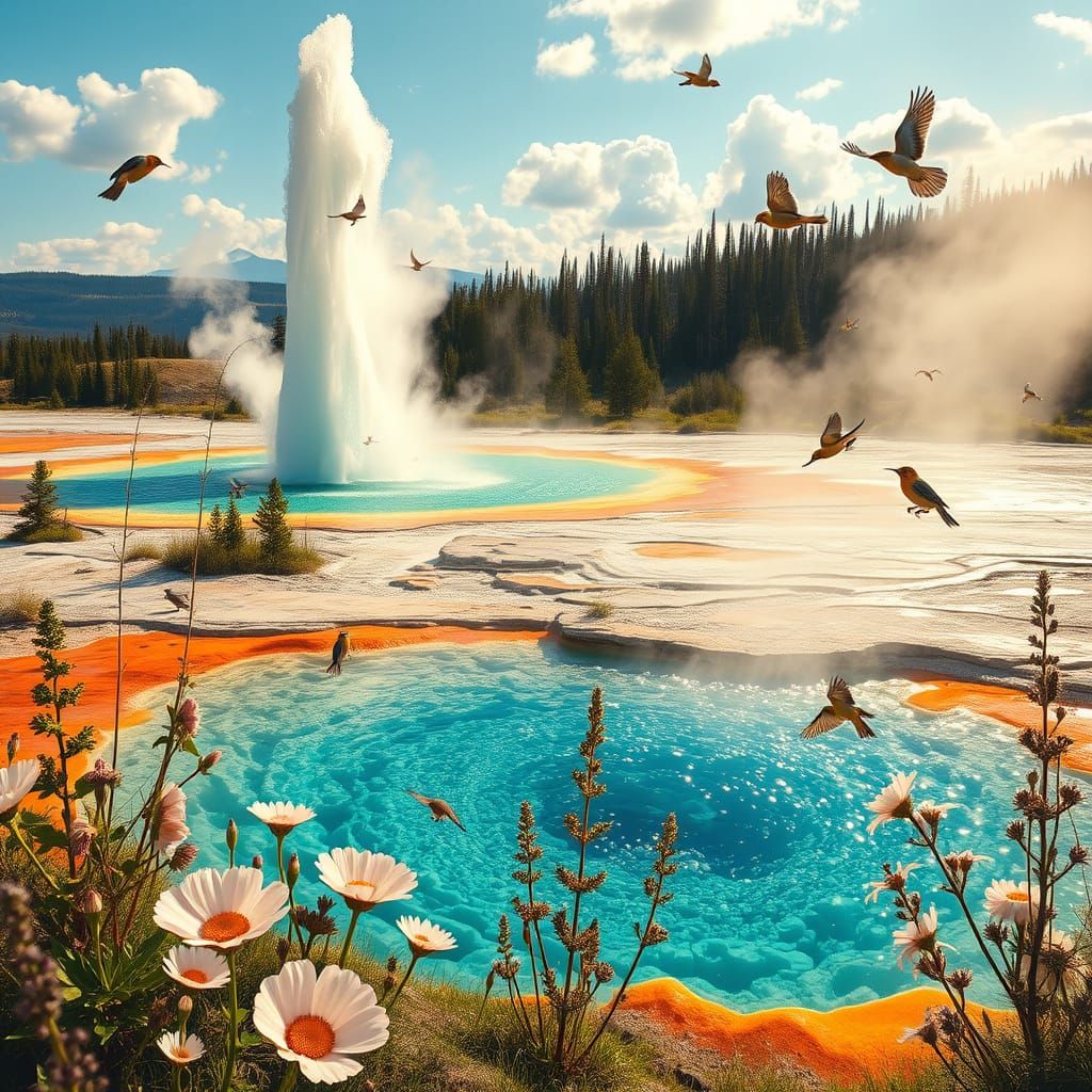 Hyperrealistic Scene in Yellowstone National Park