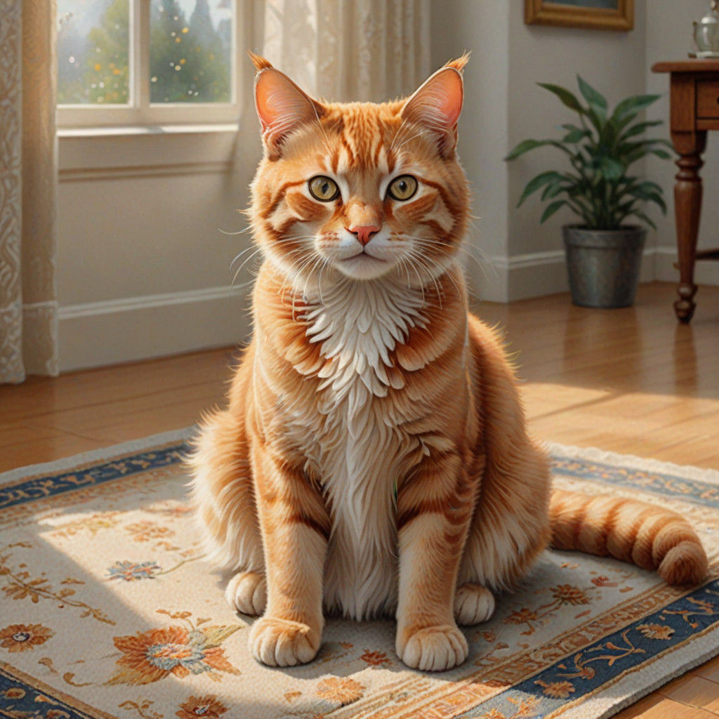 Dignified Orange Tabby Cat in Ethereal Fantasy Light