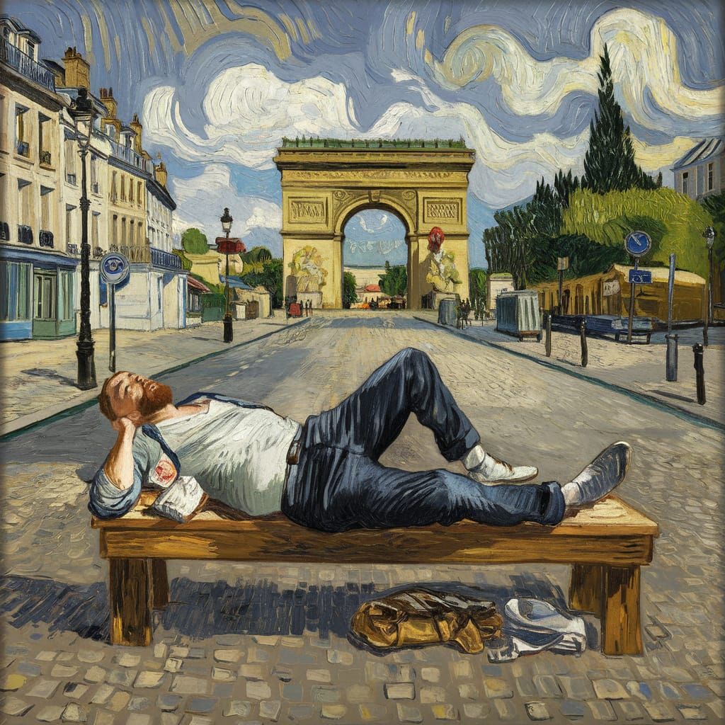 Parisian Slumber: A Van Gogh Inspired Scene