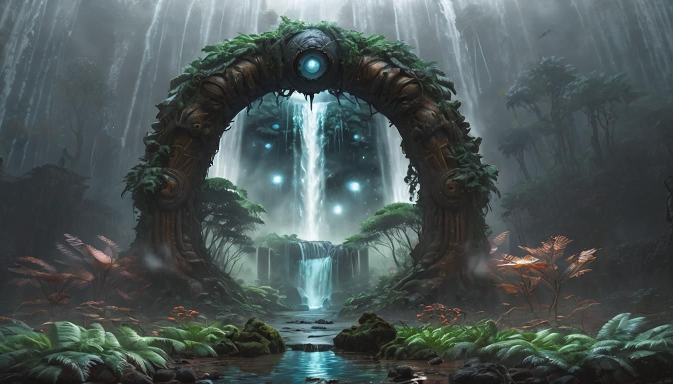 Waterfall Portal to a Desert Dimension