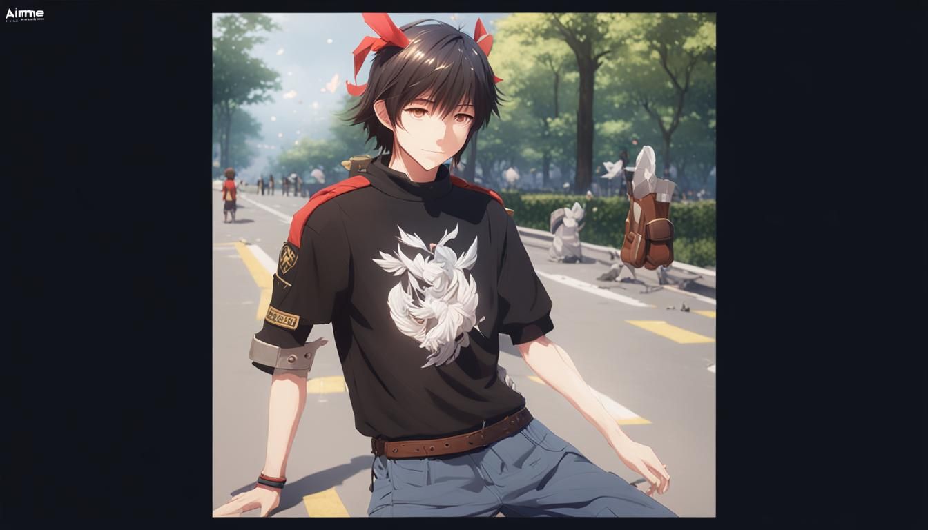 Anime Art: Figure with Wings in 3D