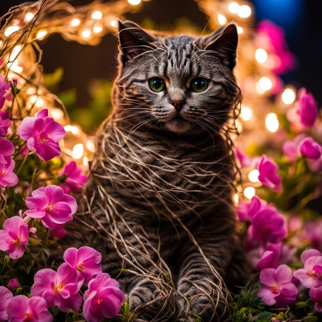 Whimsical Land Art Sculpture with Natural Materials in a Dre...