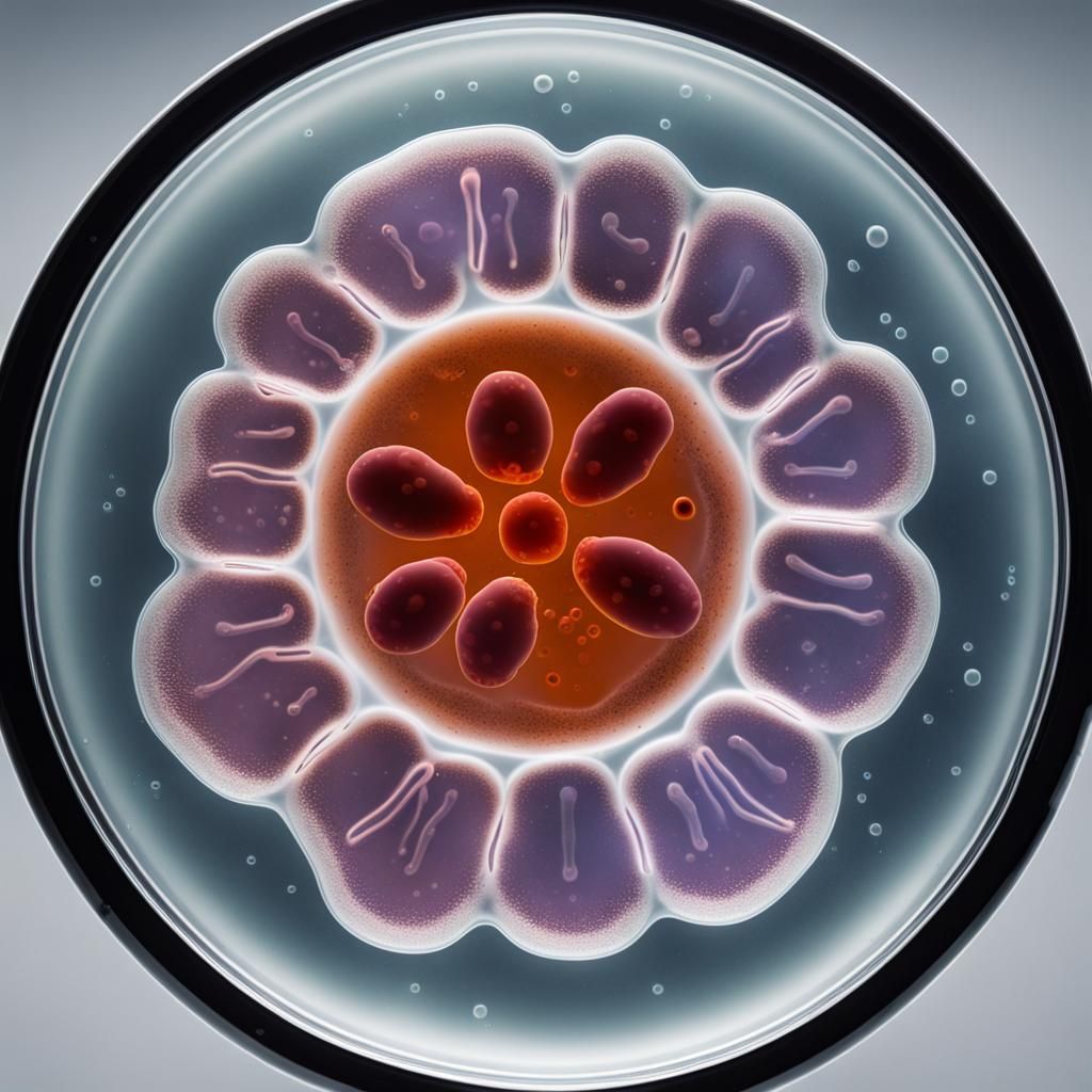 Amoeba bacteria in a   Petri dish