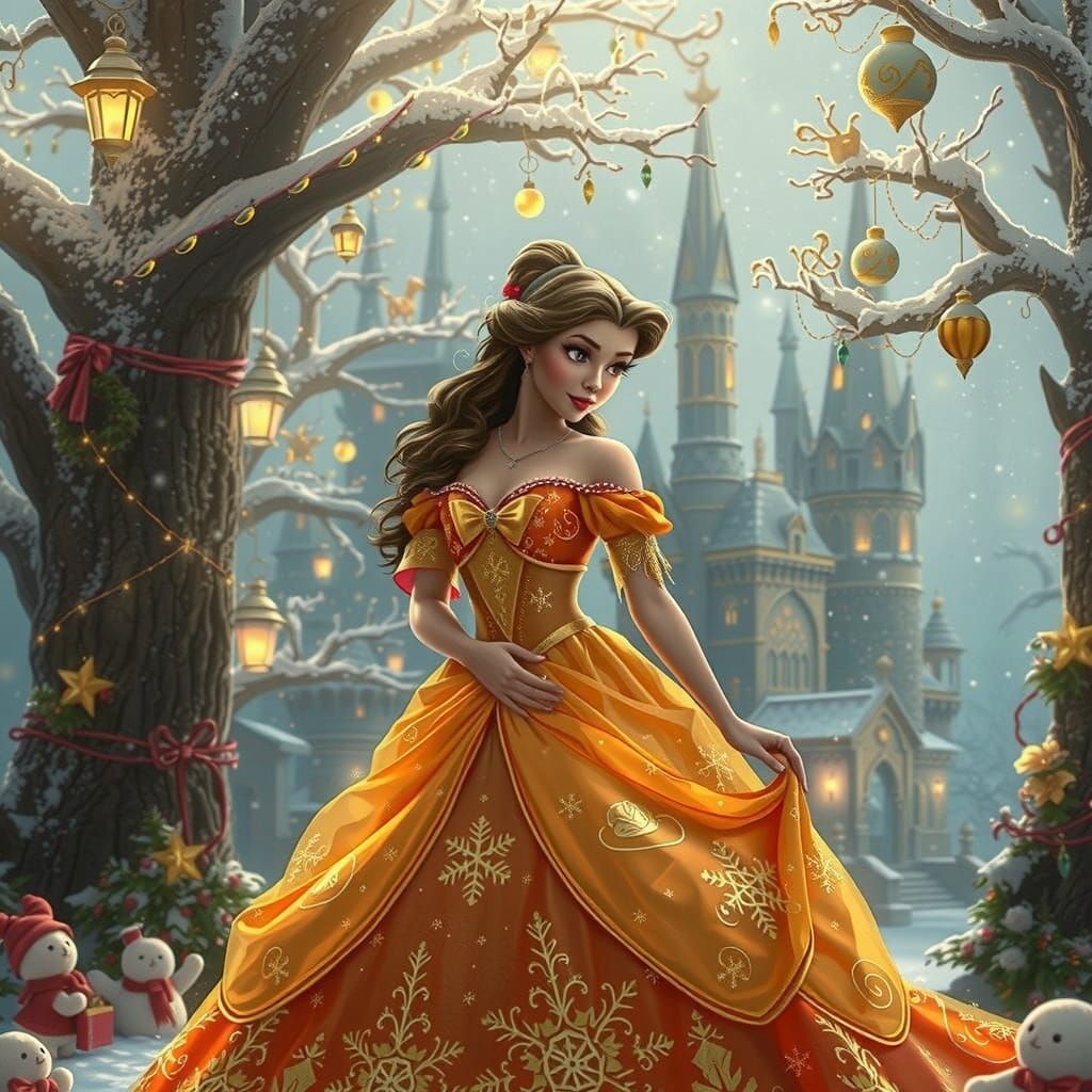 Regal Belle in Winter Wonderland Scene