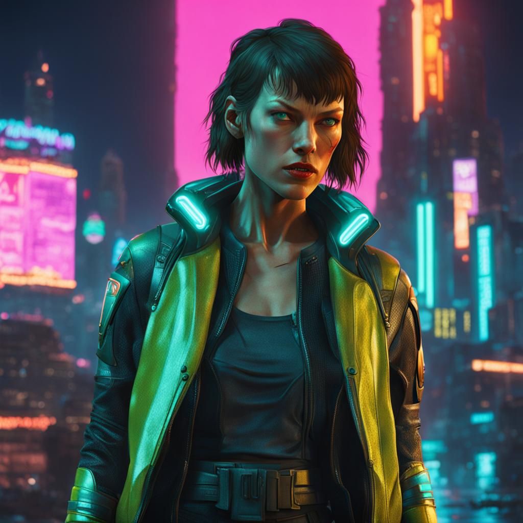 Milla Jovovich in Cyberpunk 2077 Movie Scene