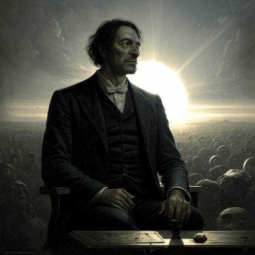 Dark Horror Scene: Father and the Sun