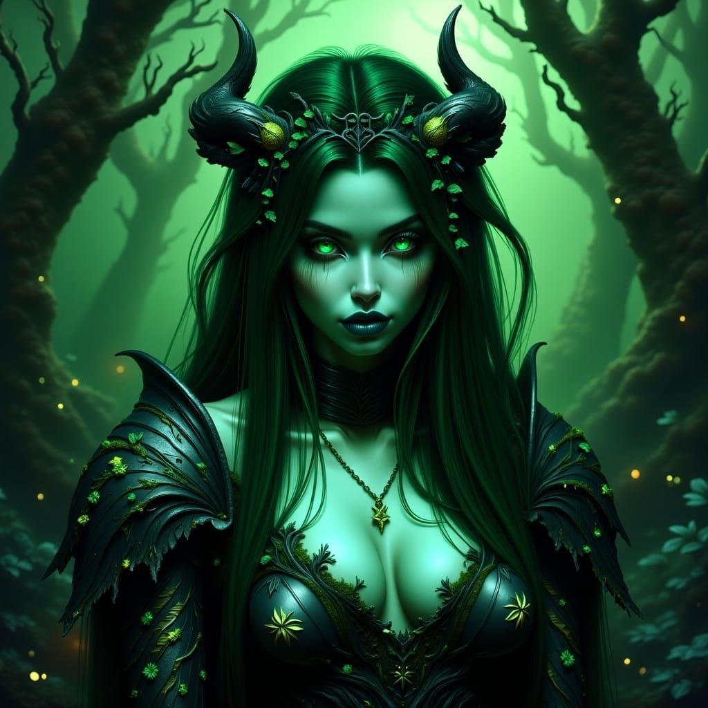Dreamlike Portrait of Ysera, Goddess of the Emerald Dream