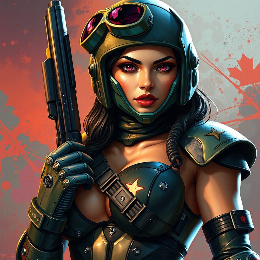 Voluptuous Cobra Commander in Hyperrealistic Splash Art