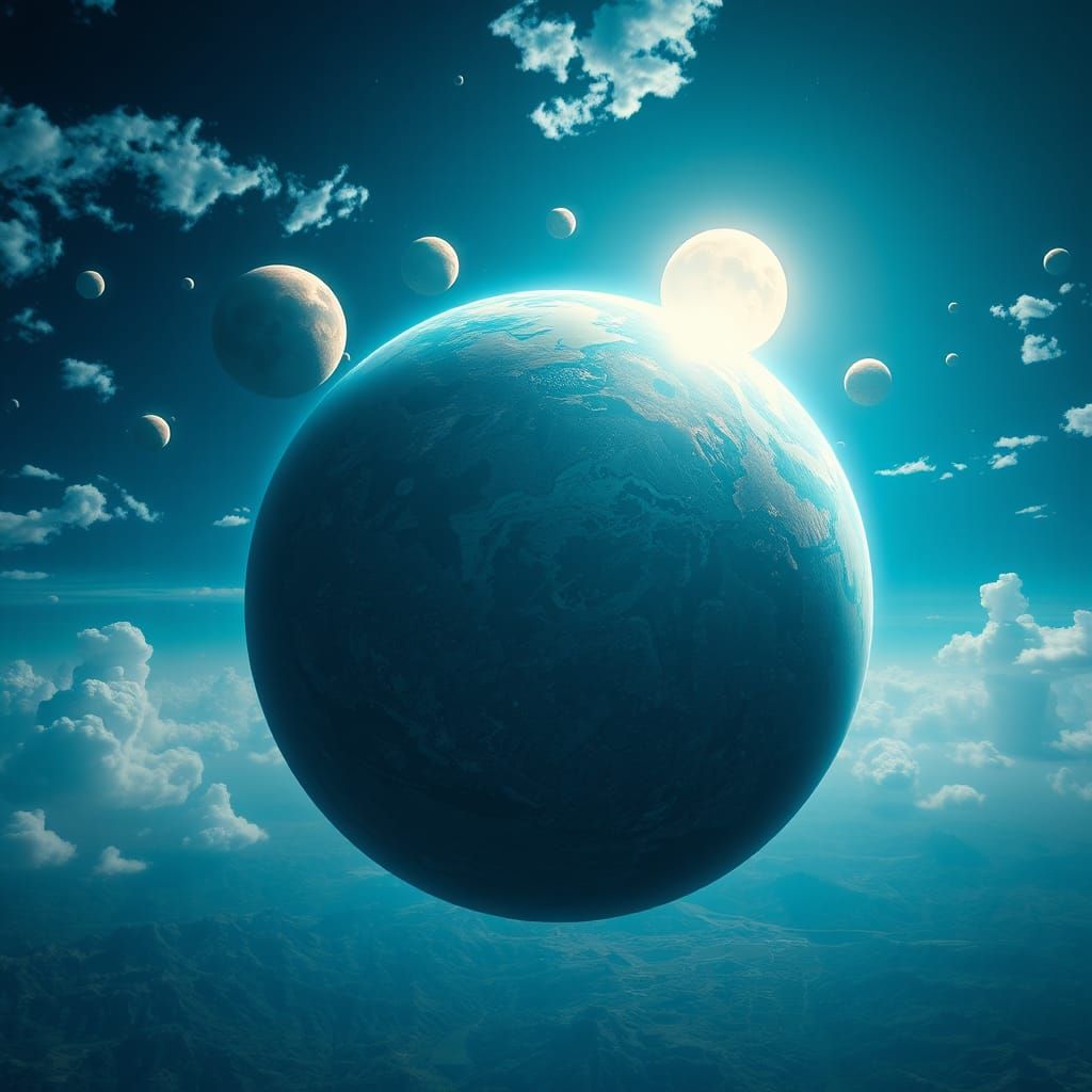 Exoplanet with Seven Moons: 3D Game Cinematic