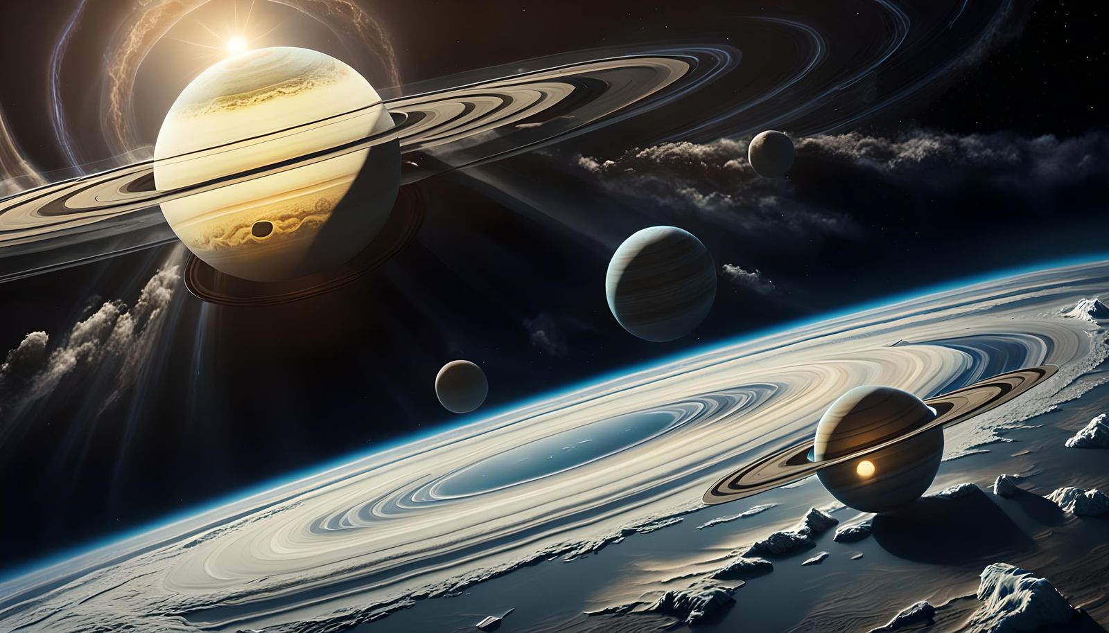 Hyperrealistic View of Saturn from Space