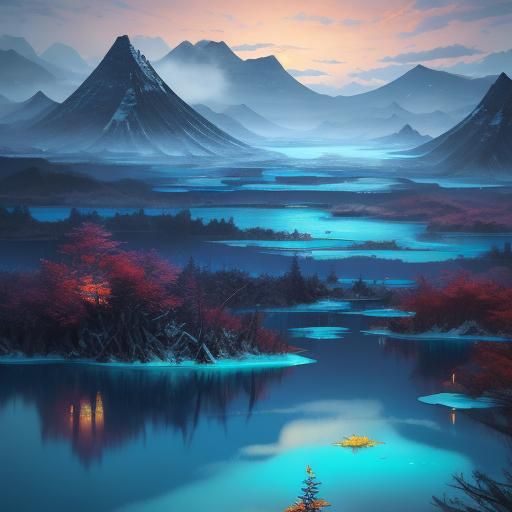 Blue Pond, Hokkaido: Detailed Matte Painting