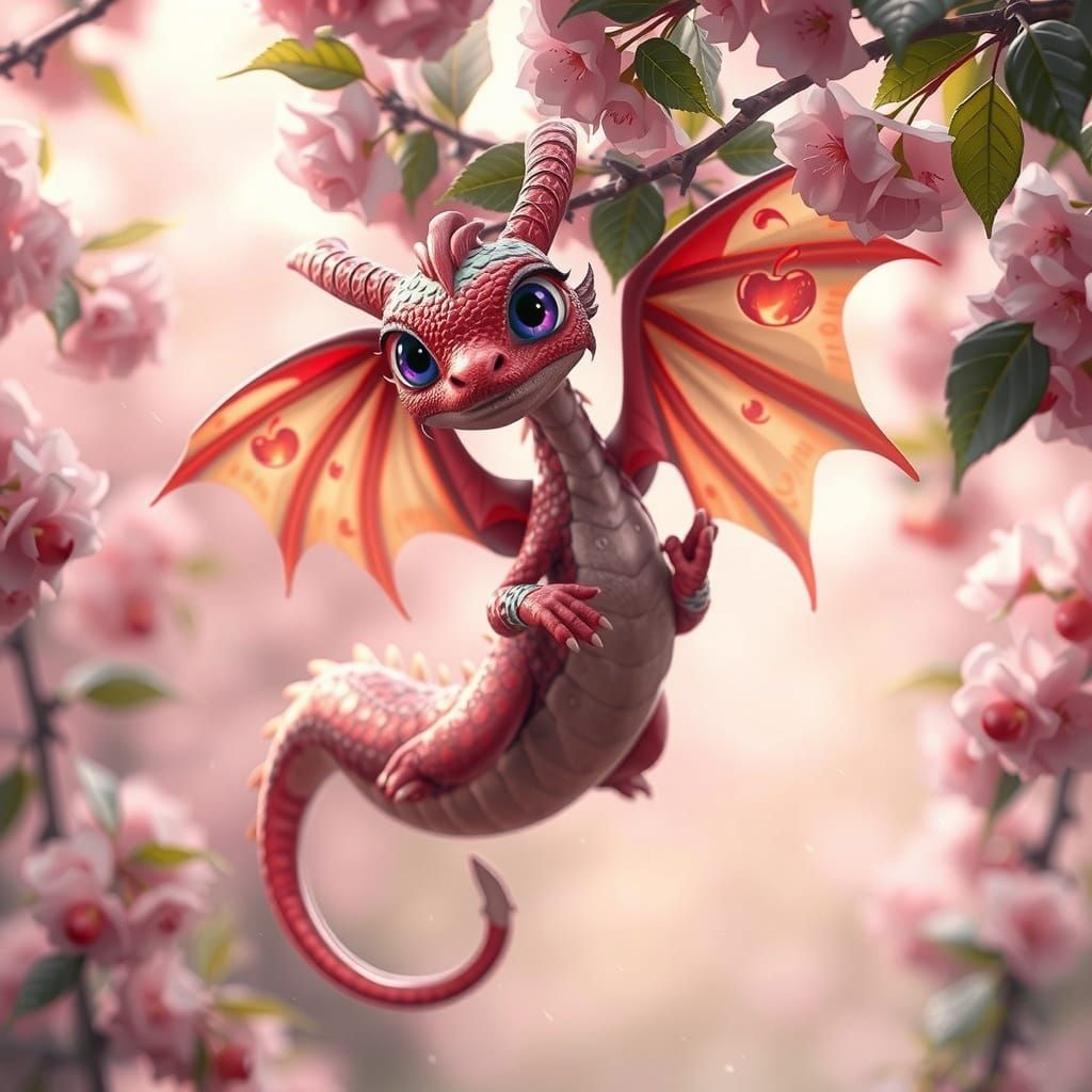 Cherry Dragon in Vibrant Garden